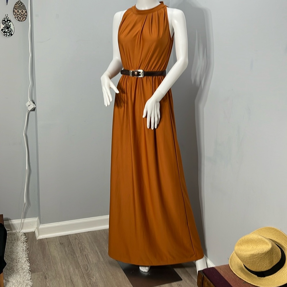 Koh Koh XS Rich Camel Color Maxi Dress